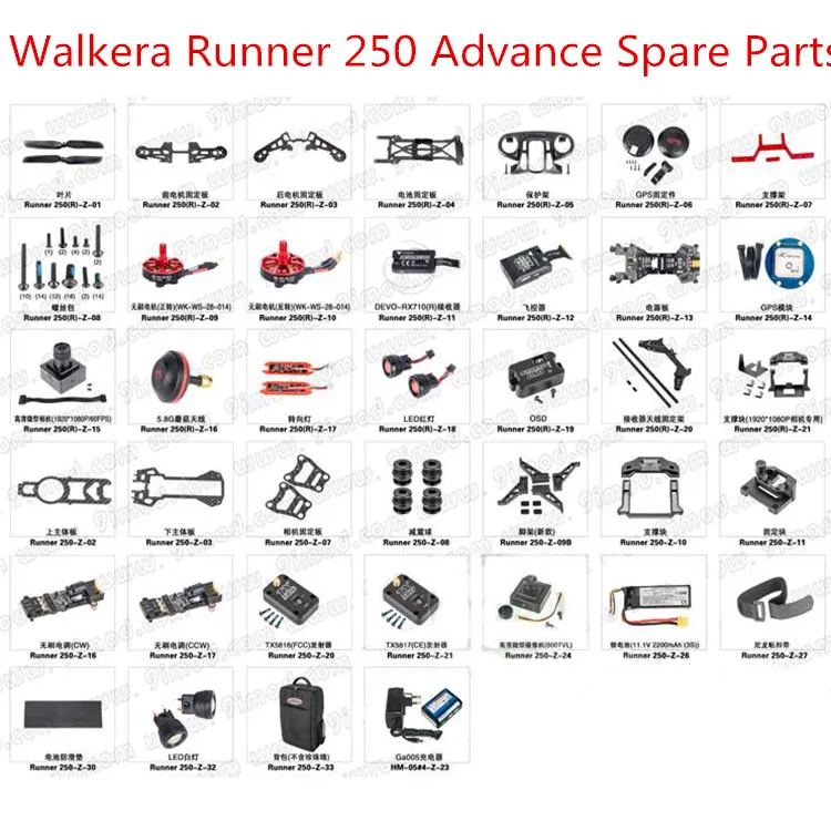 

Walkera Runner 250 (R) Runner 250 Advance RC drone Spare Parts blade motor ESC GPS light charger camera etc All accessories