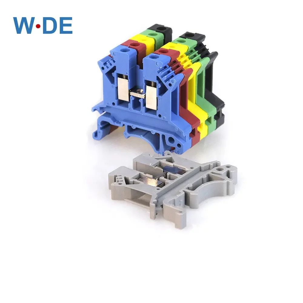 Wire connectors din rail terminal block 100pcs Din Rail Terminal Block UK-2.5B Wire Conductor Universal Connector Screw Connection Terminal Strip Block UK2.5B