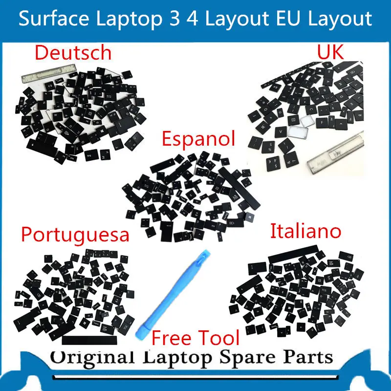 Original Black Keyboard Keycap Replacement for Microsoft Surface Laptop