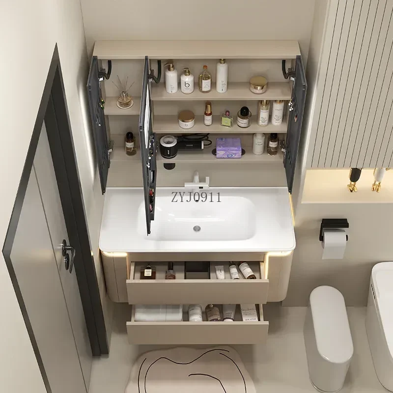 *Luxury Bathroom Cabinets With Ceramic Sink Intelligent Integrated Basin Intelligent Mirror Bathroom Washbasin Cabinet Vanity