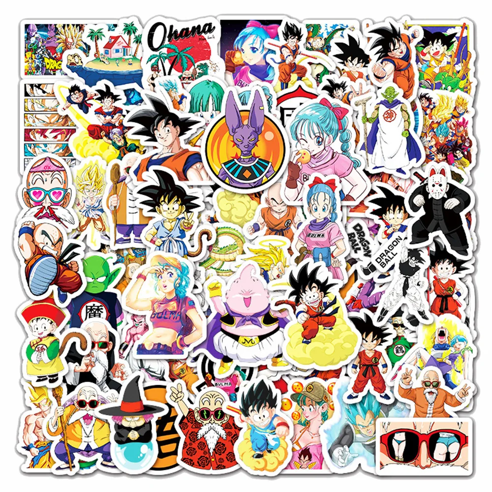 10/30/50/100pcs Anime Dragon Ball Stickers Son Goku Cartoon Decals Waterproof DIY Laptop Motorcycle Car Kids Cool Sticker Toys