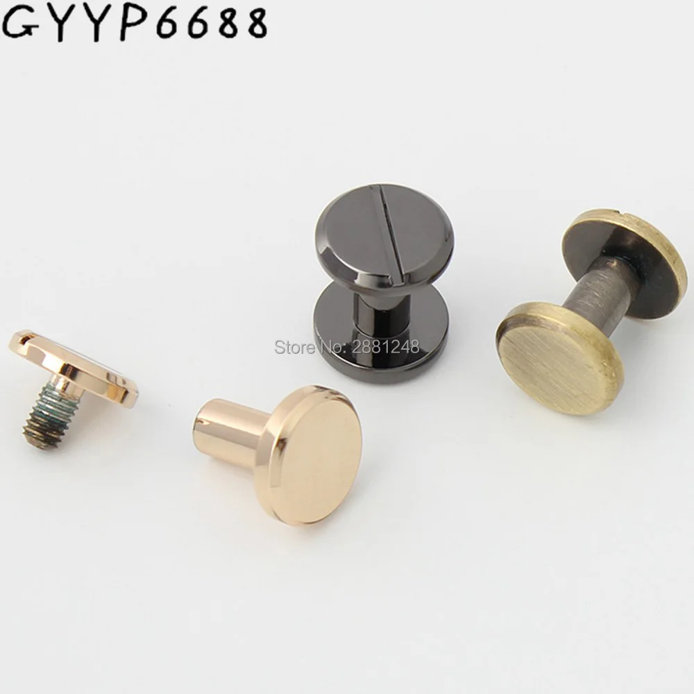 10-30-100pcs 10*8mm copper round flap head metal stud for punk bags hardware rivet studs nail accessories  screws nickel