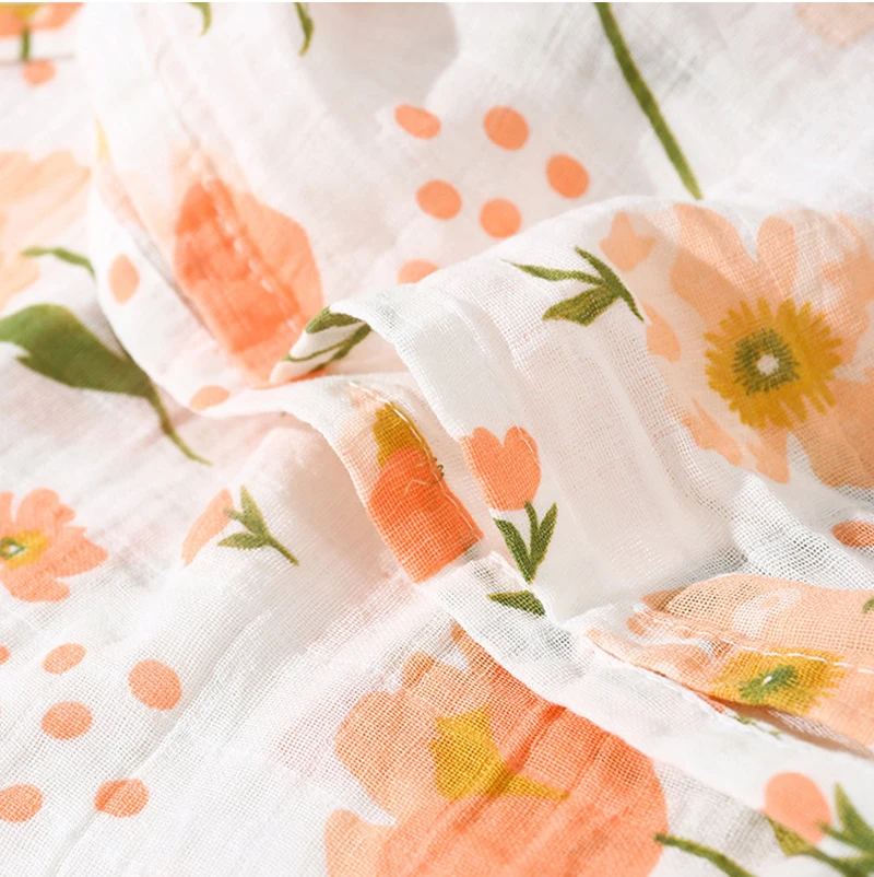 Summer Baby Quilts Linen Newborn Blankets 120*110cm Infant Boy Girl Stroller Nursery Quilts