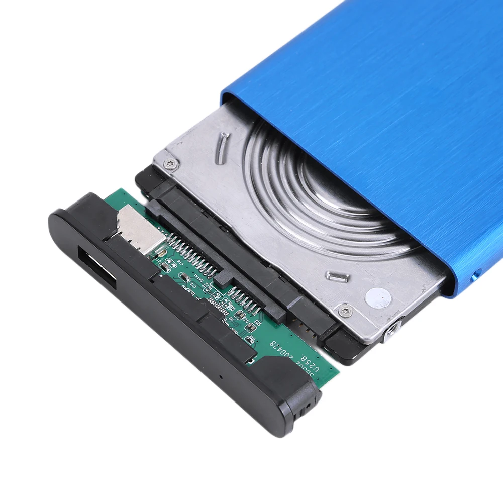 2.5inch External Hard Drive Aluminium Alloy USB2.0 Hard Disk Box Compatible with XP/win7/win8/win10 High Speed for PC TV Laptop