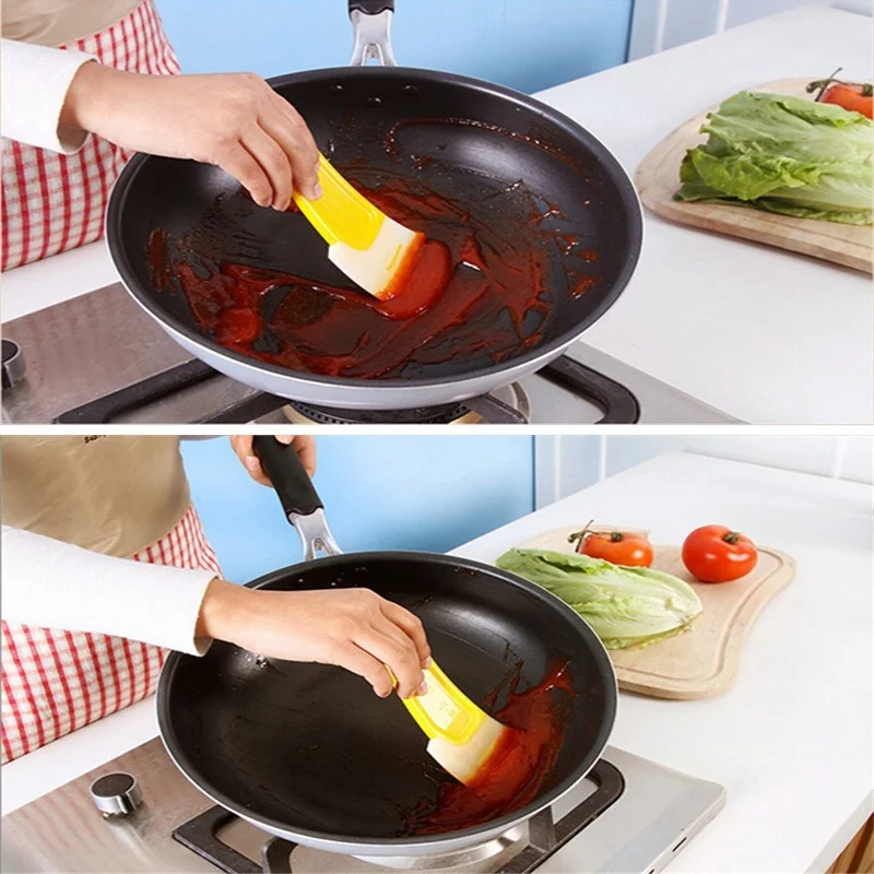 Silicone Soft Scraper Pan Cleaning Scraper Kitchen Dirty Fry Pan Dish Pot  Cleaning Brush Washing Scraper Kitchen Cleaning Tools