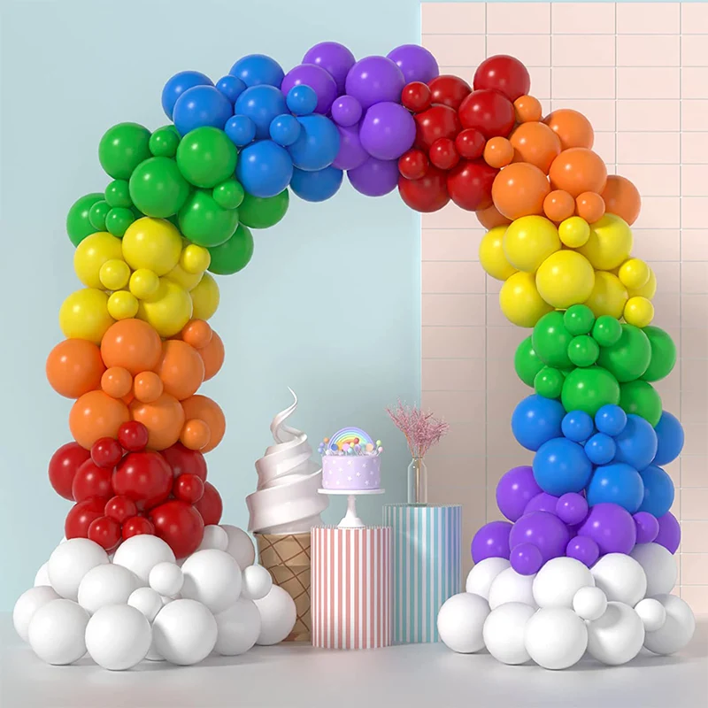 New 7Colors Rainbow Latex Balloons Wedding Baby Shower Globos Happy Birthday Party Arche Ballon Anniversaire Decoration Mariage