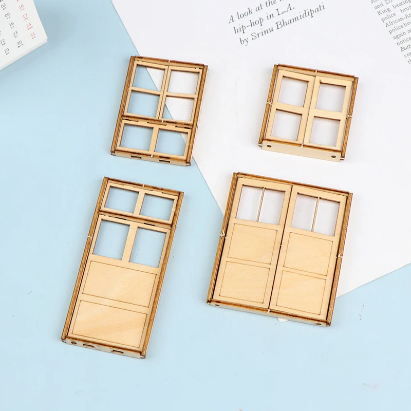 1-12-DIY-Wooden-Window-Door-Doll-House-Accessories-Pretend-Play-Toy-For ...