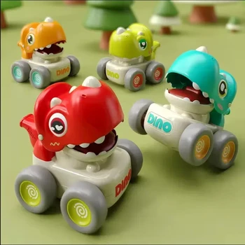 Press the sliding dinosaur car, the toy has whistle function, 1