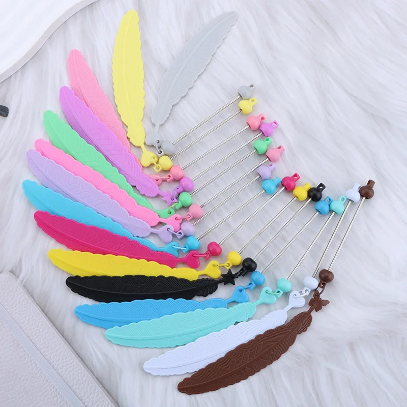 30Pcs Colorful DIY Beaded Feather Bookmark, Page Clip, Star & Butterfly Design, Student Incentive Gift