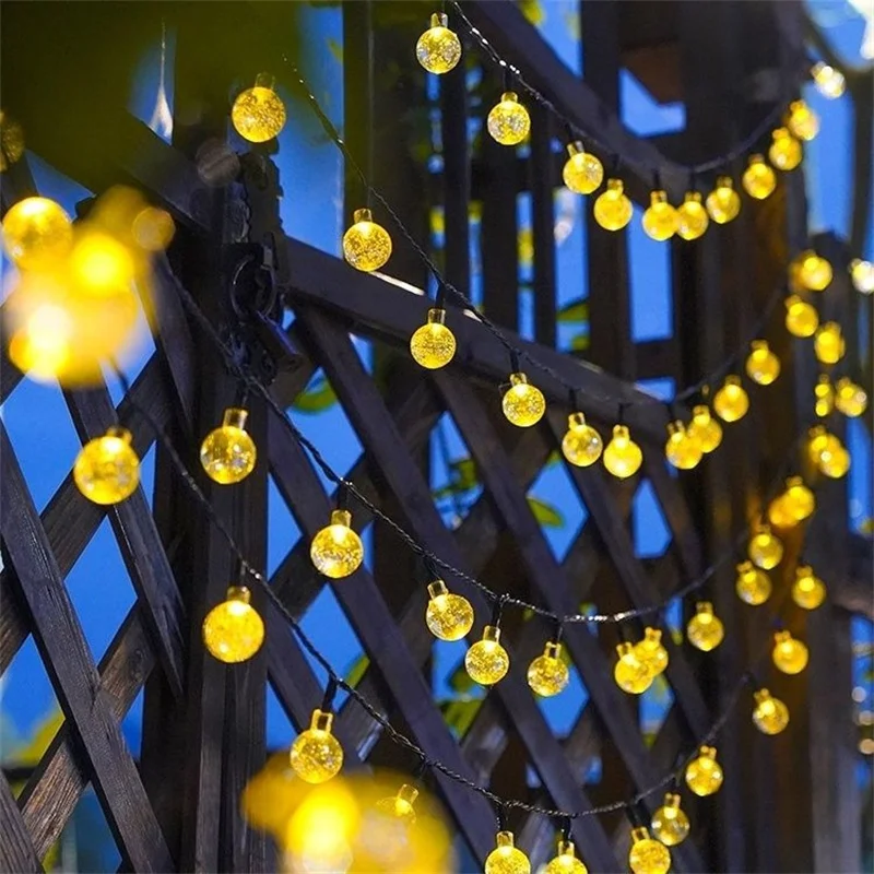 Enchanting Crystal Ball Fairy String Lights – Battery Powered with 8 Modes