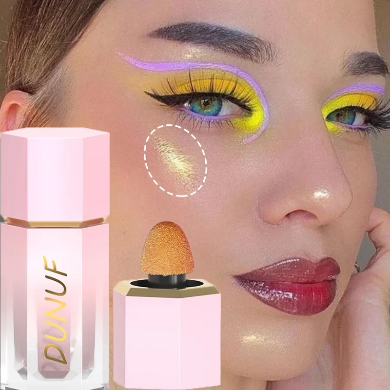 

Diamond Liquid Highlight Stick Face Glittering High Gloss Pearlescent Brighten Eye Shadow Highlight Sponge Wand Makeup Cosmetics