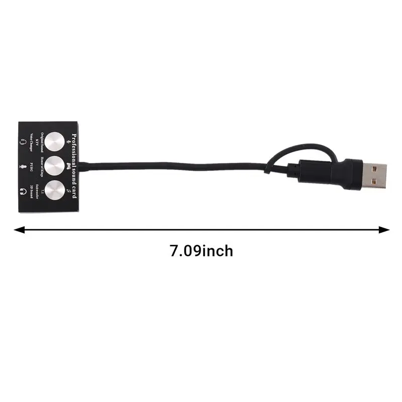 절묘한 Type-C USB 외부 사운드 카드 라이브 게임 K 노래 USB-오디오 3.5Mm 마이크 액세서리 부품 구성 요소 오디오 어댑터