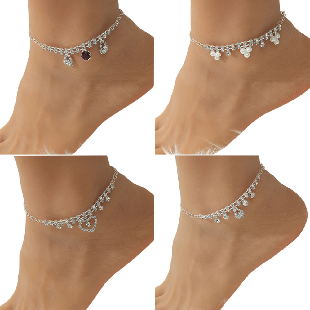 

Summer Accessories Rave Gift Sale Bohemian Pearl Heart Beach Ankle Strap Body Chains Anklet Shipping Free Item