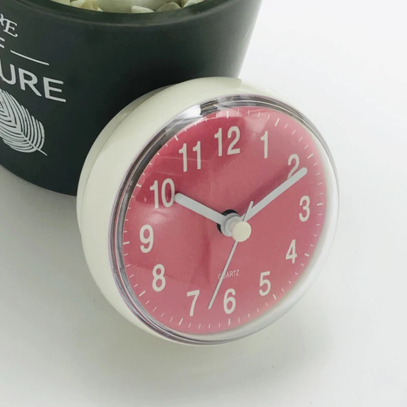 Horloge Murale à Ventouse – Anti-Buée, Étanche | Pour Salle De Bain, Cuisine | Fixation Sur Verre, Miroir | Design Compact 7,5 Cm