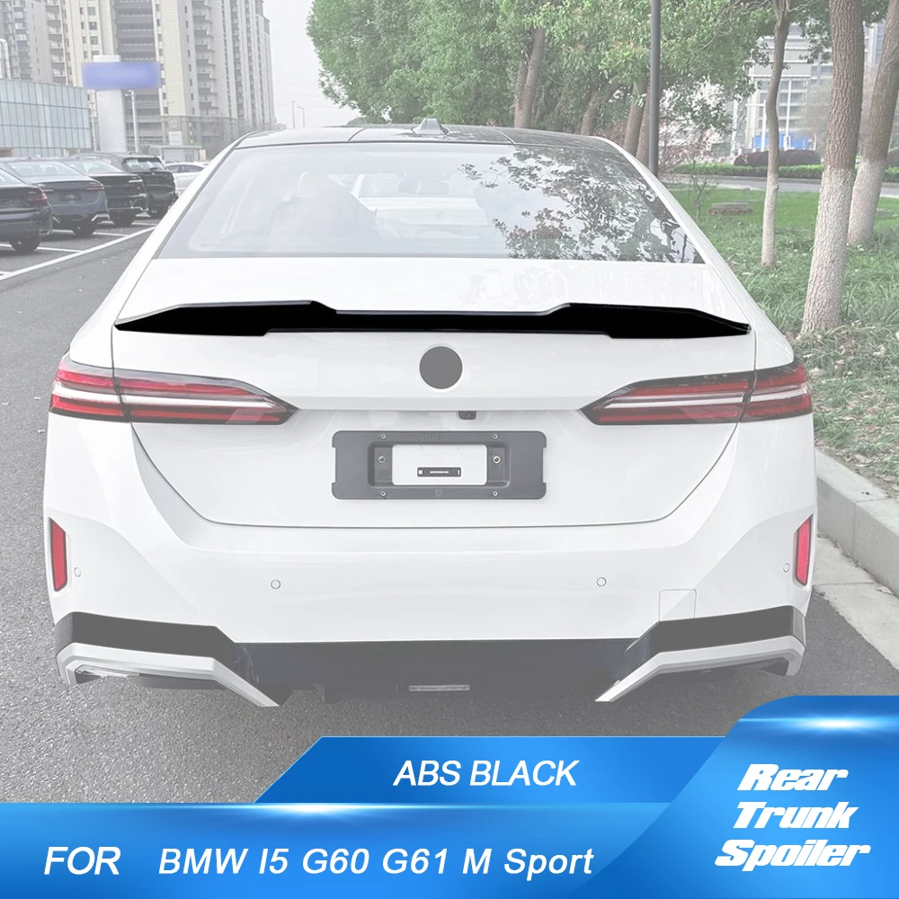 자동차 리어 트렁크 스포일러, BMW 5 시리즈 I5 G60 G61 M 스포츠 2024 트렁크 립 스포일러, 하이킥 리어윙 ABS 광택 블랙 스포일러