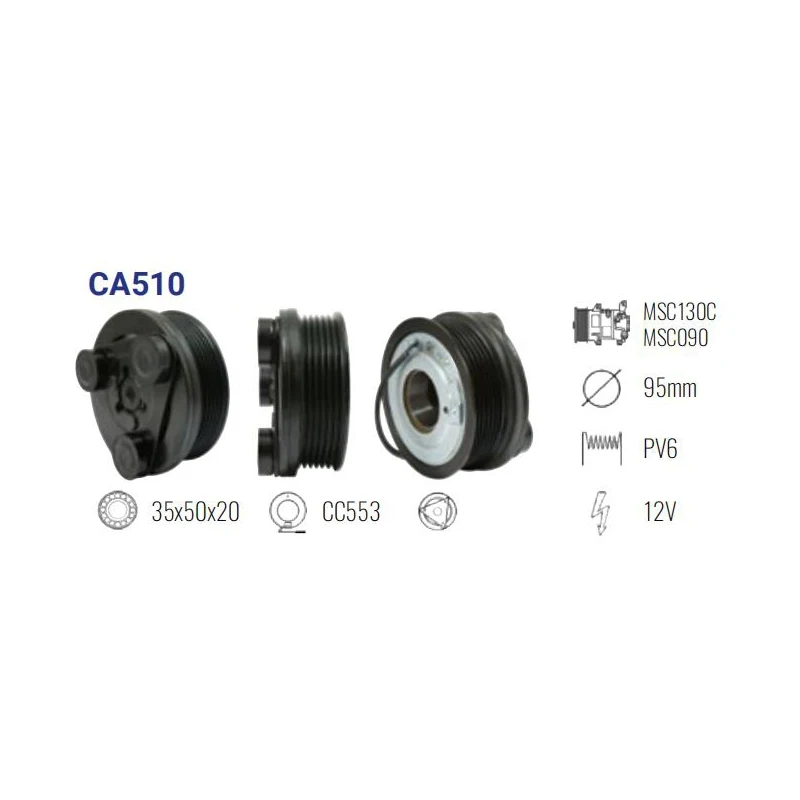 

CA510 CLUTCH ASSEMBLY MSC130C / MSC090 6pk for MITSUBISHI AKH200AL03 / AKC200A204 / MR216055 / MR500243 / AKC200A204
