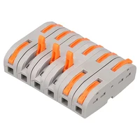 10PCS PCT-221 1 in 1 Out 2-Position Push-in Wire Connector Mini Fast Wiring Cable Splitter Universal Home Terminal Block 6