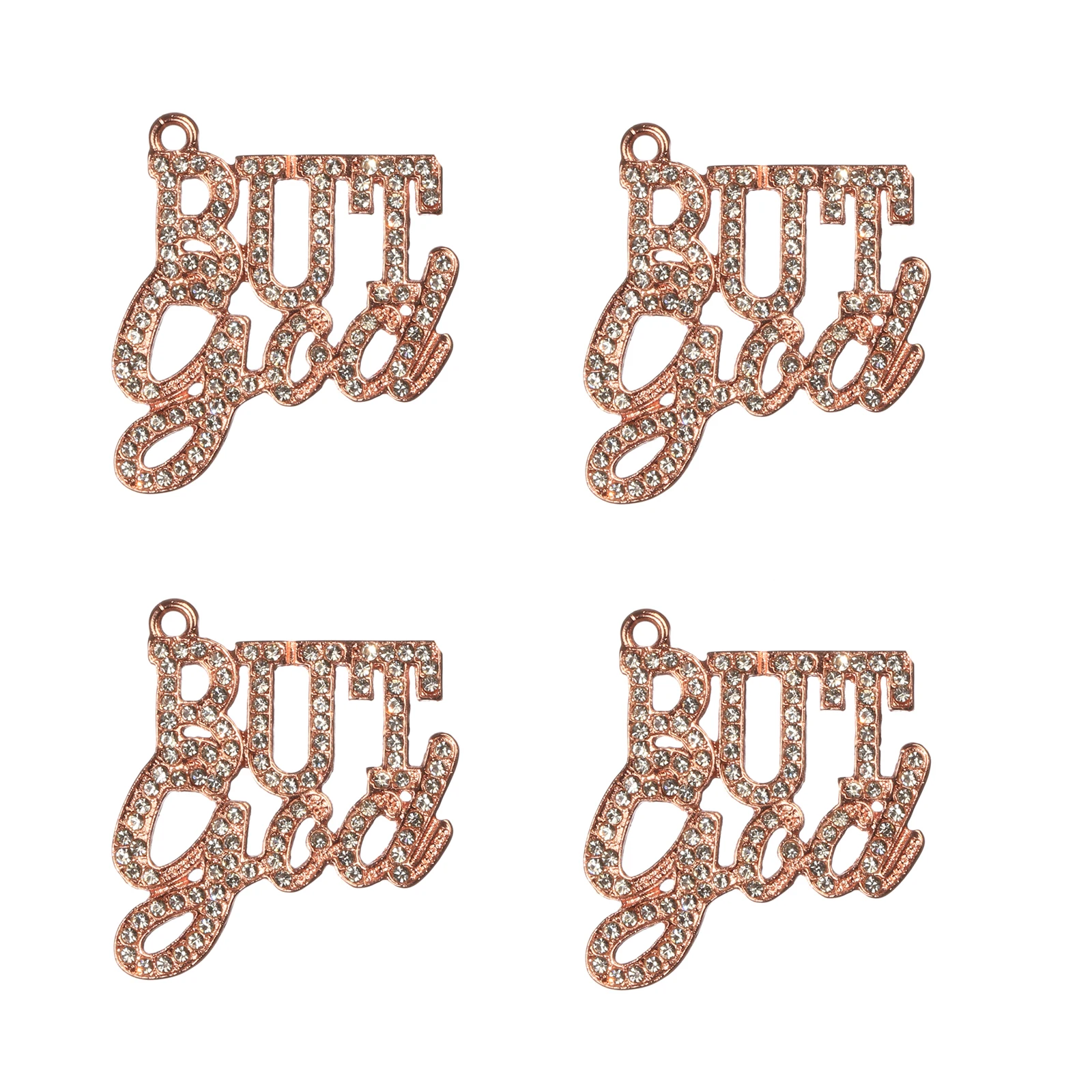10pcs BUT God Rhinestone Letter Charms Fit for Bracelet DIY Jewelry Making LTC0369-LTC0372