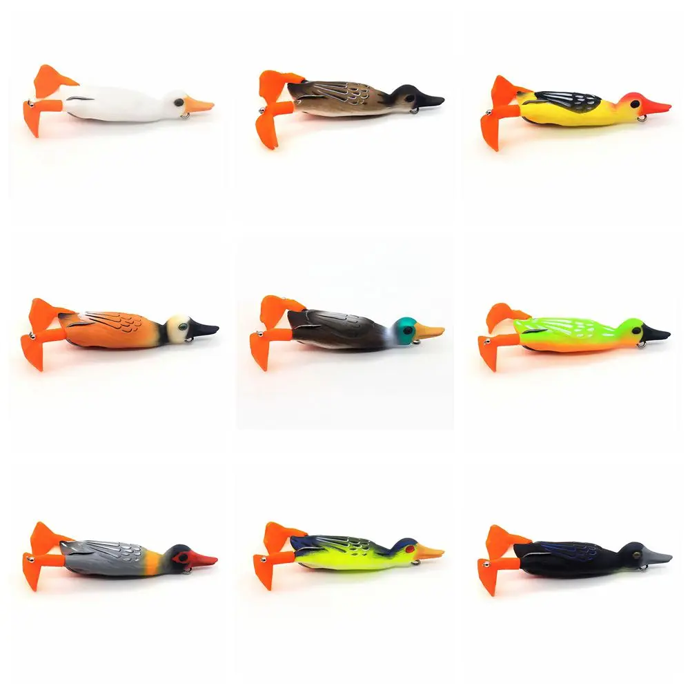 

10 Colors 95cm 12g 3D Eyes Soft Propeller Flipper Fishing Lure Double Hooks Duckling Duck Bait