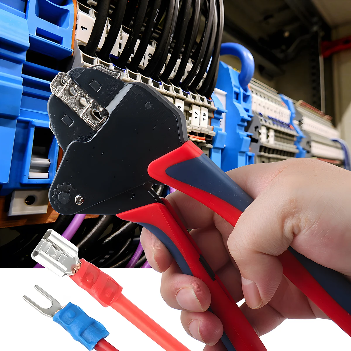Pince à sertir à mâchoire rapide pour connecteurs isolés et non isolés
