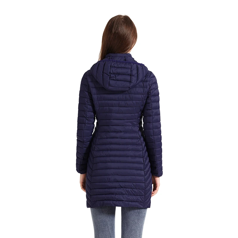 SANTELON-معطف طويل فضفاض للنساء مع غطاء محرك السيا...