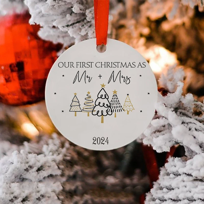 Christmas Decorations Wedding Gifts for Couple Our First Christmas Married Ornament First Christmas As Mr and Mrs Married Ornament