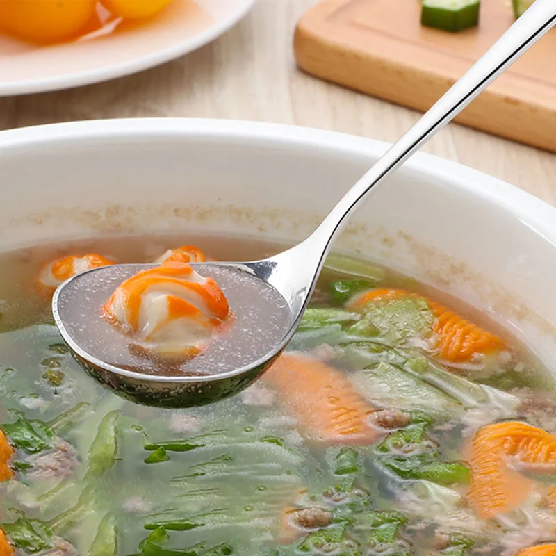 Stainless Steel Spoon Creative Long Handle Hotel Hot Pot Soup Ladle