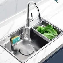 

Stainless Steel Kitchen Sink Basket Strainer Pipe Undermount Soap Dispensor Big Washing Sink Organizer Cuisine Kitchen Fixture