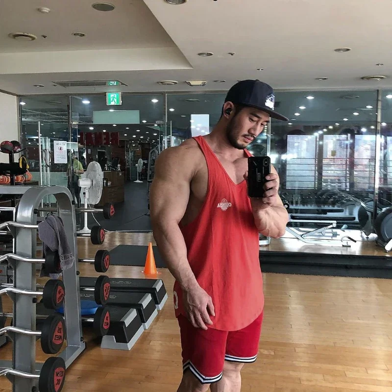 남성용 헬스장 코튼 운동 탱크 탑, 민소매 셔츠, 운동복 싱글렛, 피트니스 의류, 보디빌딩 언더셔츠, 캐주얼 조끼, 여름