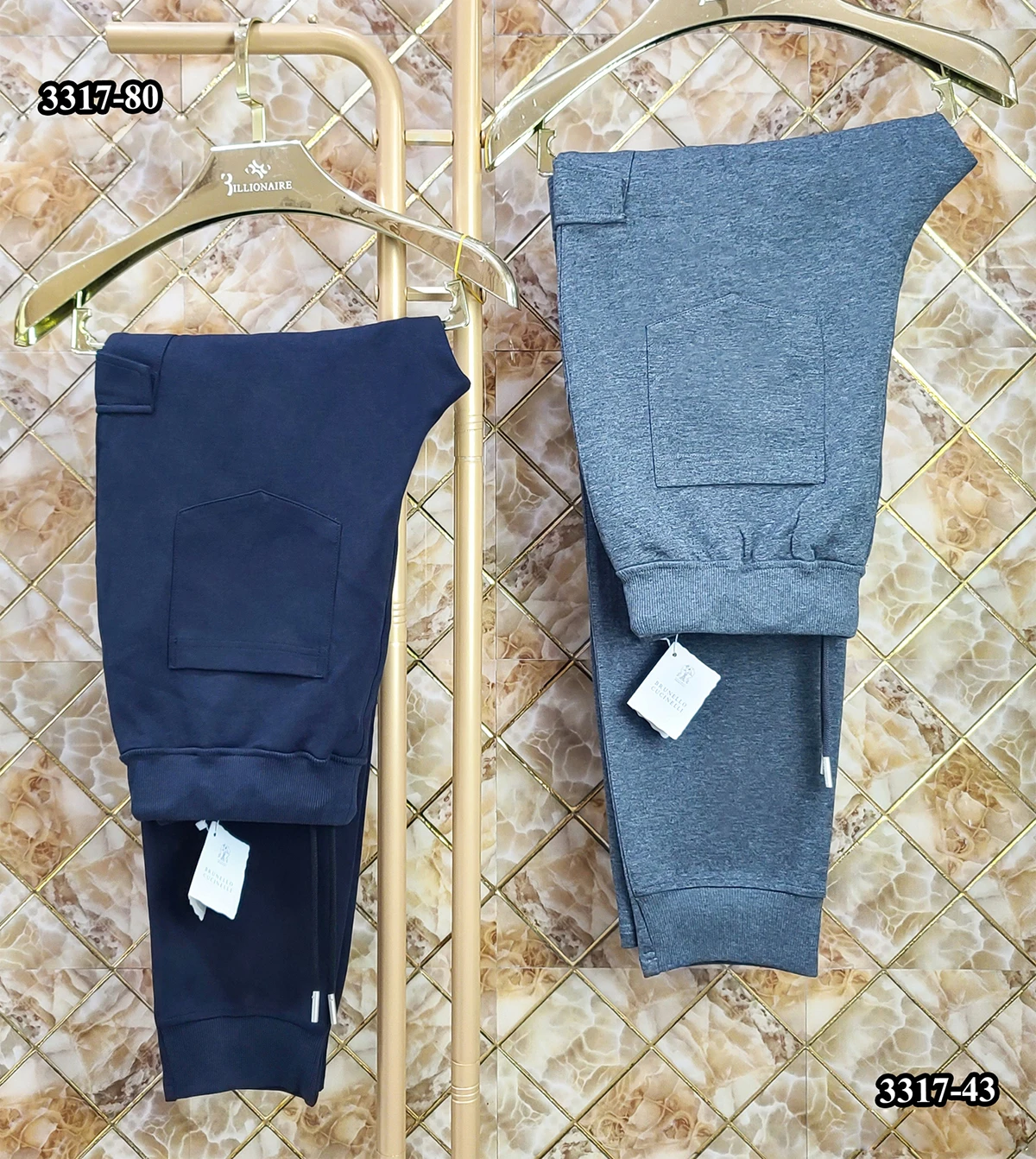 

BILLIONAIRE OECHSLI Pants Cotton men 2024 new Autumn winter warm sweat Tie rope Straight comfort Long trouser big size 31-40