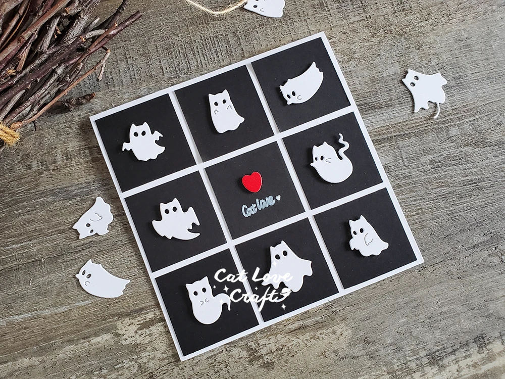 Catlove 할로윈 고양이 유령 금속 절단 다이 스크랩북 스텐실 다이 컷 카드 만들기 DIY 공예 엠보싱 새로운 다이