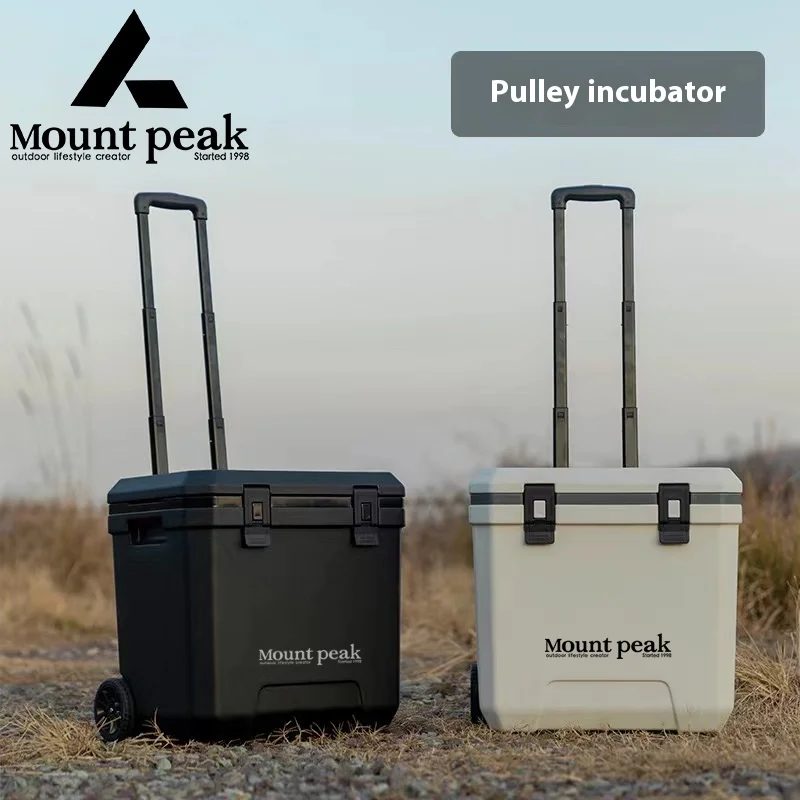 Outdoor Refrigerator with Trolley Wheels Incubator Portable Warm Box BBQ Car Pulley Warm Box 38L outdoor refrigerator
