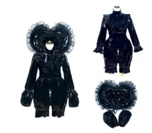 

Sissy May PVC BLACK BODYSUIT UNIFORM HAT DRESS Cosplay Custom Dress