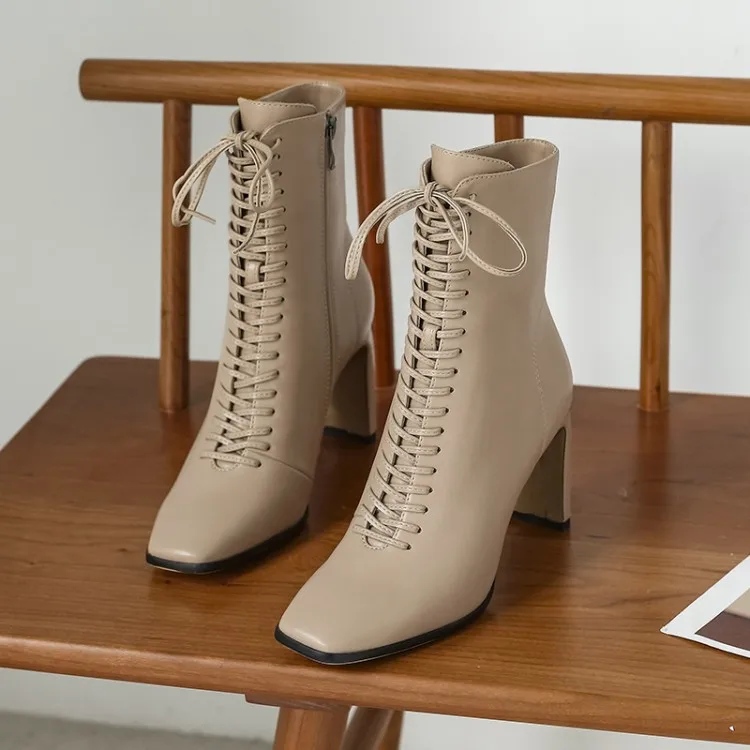 靴 CLANE SQUARE SHORT BOOTS 37 Amazon.com | KysBloes Women Square Toe Ankle Boots Low Heel Snake