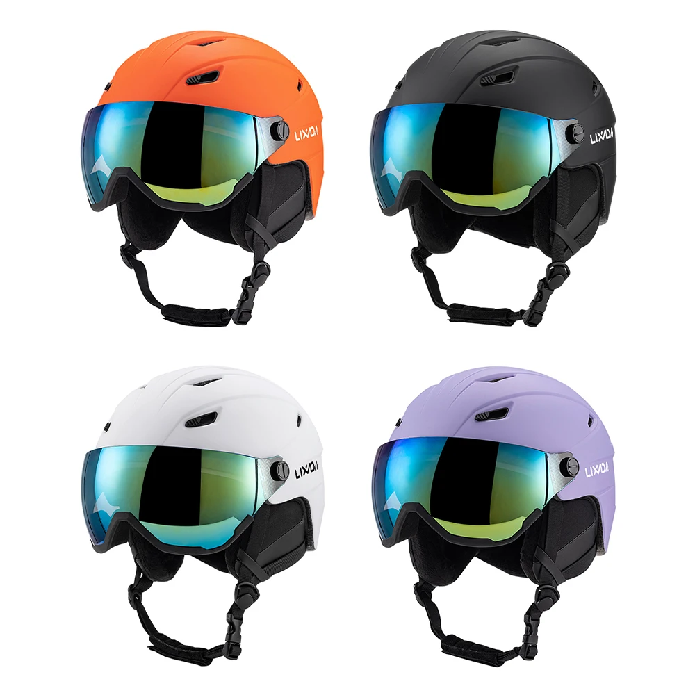 Integrated Ski Helmet Men and Women Snowboard Helmet with Removable Visor Goggles 4