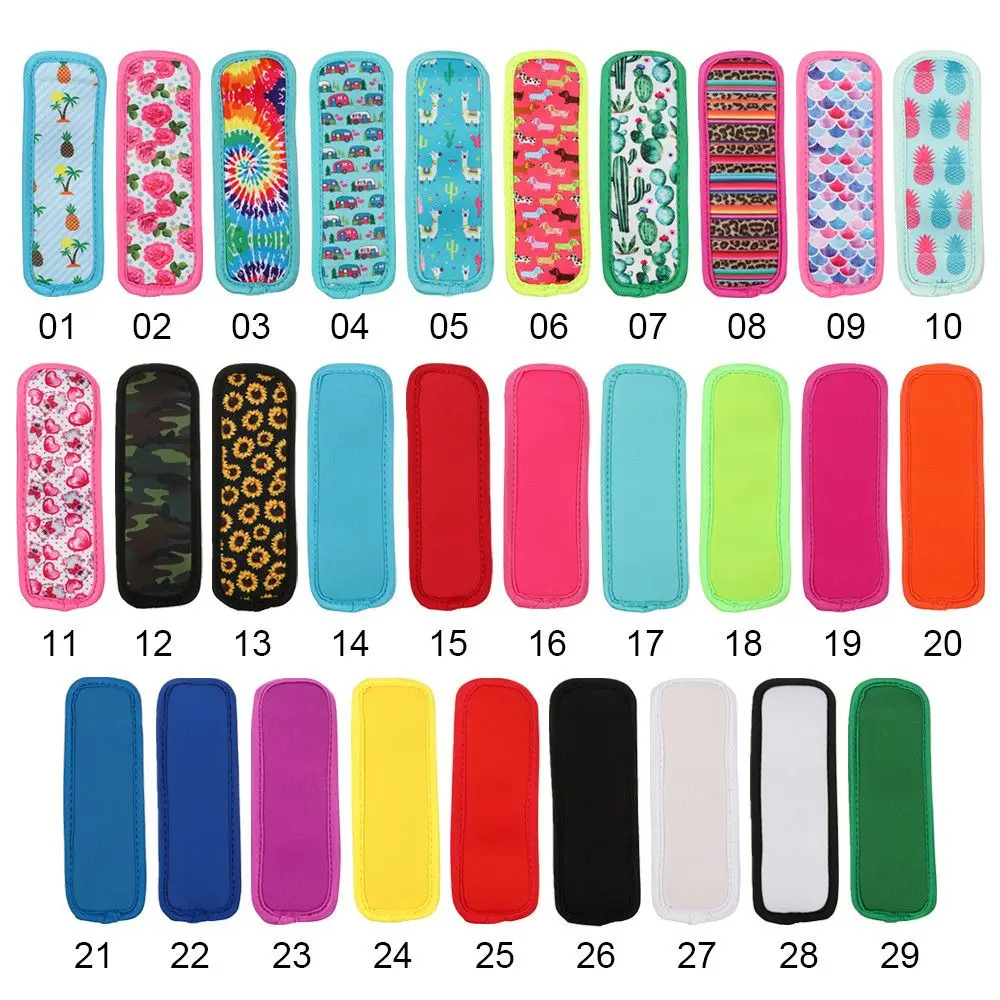 5PCS Colorful Home Cold insulation Icy Pole Holder Popsicle Cover Ice Cream Stick Covers Cooler Sleeve