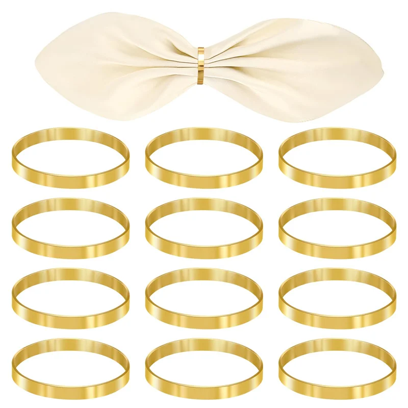 Goldene Serviettenringe, einfacher Serviettenhalter für Hochzeit, Party, Bankett, Verzierung, Geburtstag, Party, Tischdekoration, Hochzeitsgeschenke – Detail 1
