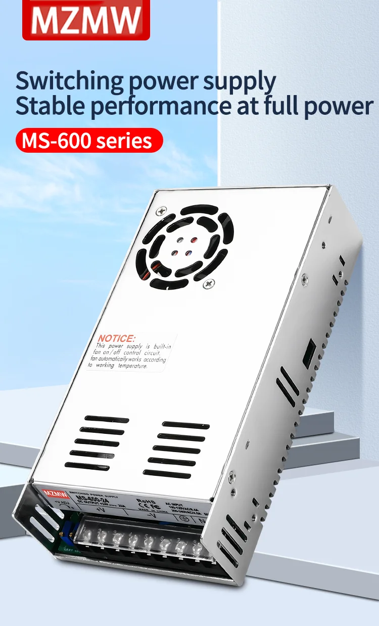 MZMW MS600 Switching Power Supply 600W 5V 12V 24V 36V 48v 60V 72V 80V 110V 220V Adjustable Voltage Single Output MS-600-36 2 MZMW MS600 Switching Power Supply 600W 5V 12V 24V 36V 48v 60V 72V 80V 110V 220V Adjustable Voltage Single Output MS-600-36
