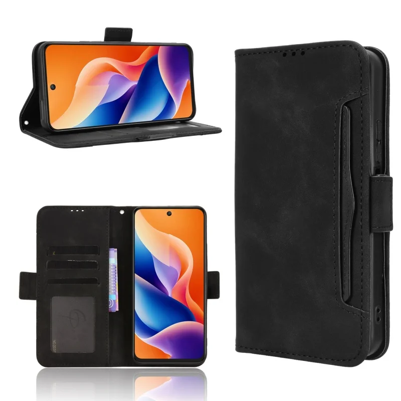 Leather Wallet Flip Cover with Multi-Card Slots