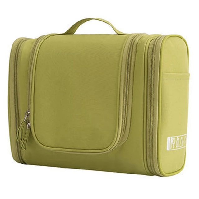 Waterproof Nylon Travel Organizer Bag Unisex Women Cosmetic Bag Hanging Travel Makeup Bags Washing Toiletry Kits Storage Bags green