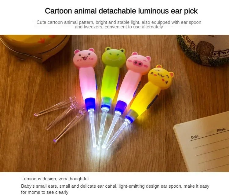 Description Picture 3 of itemBaby Care Ear Cleaner LED Flashlight Earpick Remove Ear Wax Ear Curette Hygiene Ear Cure Ear Cleaning Tools