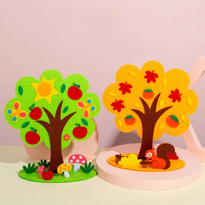 置物 COMPANY Tree of Seasons DIY Handmade Four Seasons Tree Crafts Toys Non-woven Material
