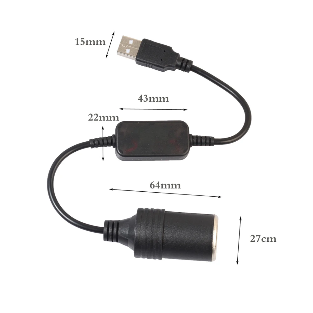 

5V USB To 12V Adapter Tools PVC Socket Output Interface USB Input Interface 1A Output Current 2.1A Input Current