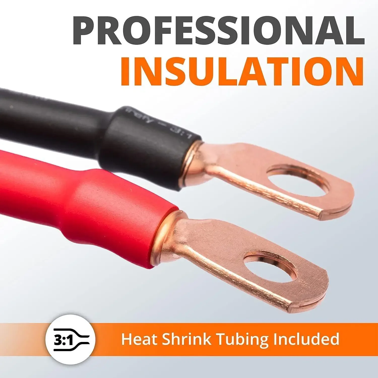 10PCS Copper Ring Terminal Connectors with Heat Shrink Tubing 3