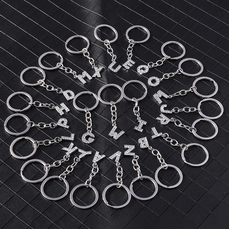 Aihua Minimalistischer Anfangsname, 26 Buchstaben, Anhänger, Schlüsselanhänger, Kristall, A-Z, Alphabet, Schlüsselanhänger für Damen und Herren, Geburtstag, Schmuck, Geschenke