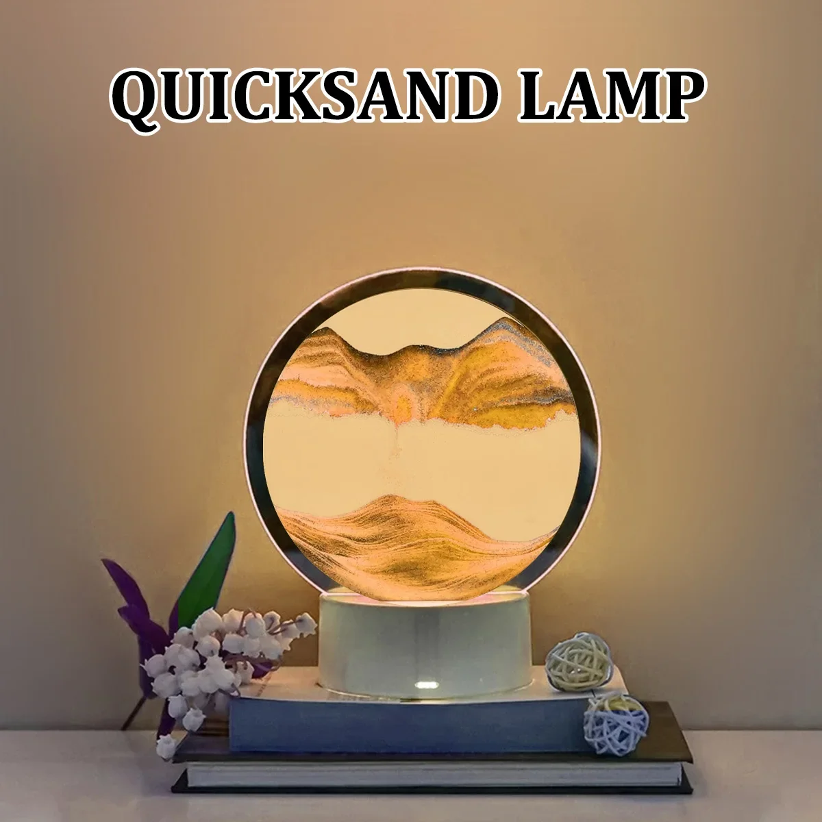 مصباح الرمال المتحركة الإبداعي LED ، ضوء ليلي للمزاج ، ديكور المنزل ، إضاءة حفلة رمضان