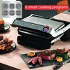 Stainless Steel Electric Grill 4 Servings 6 Automatic Cooking, Intelligent grilling rare to well-done,Nonstick Removable Plates 3