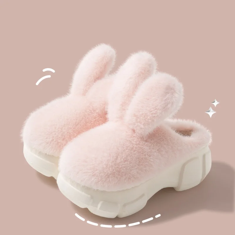 Pantofole da donna S Calzature Coniglio Comfort Indoor Pantofole morbide da donna Orecchie da donna Pelose Inverno Pantofole da donna Pantofole Fuzzy Slides per le donne, Nero , 36.5 EU