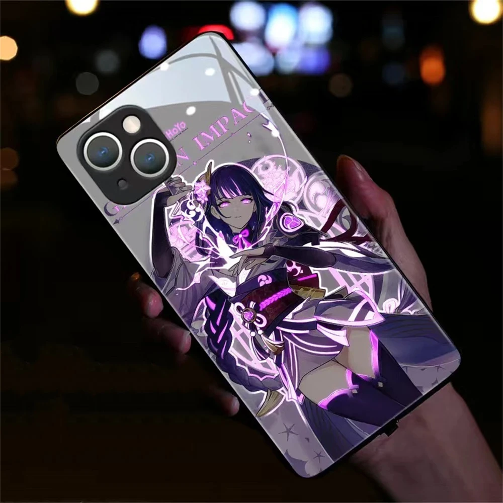 

Hot Game Role Anime Luminous Smart Phone Case For Samsung Galaxy S20 S21 S22 S23 Plus Ultra LED Light Up Control Protect Cover