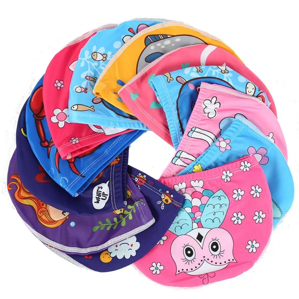 

Children Kids Elastic Fabric Cartoon Swimming Cap Swiming Pool Water Sport Protect Ears Hat Swim Bathing Hats Caps Boys Girls